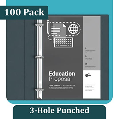 GOLD SEAL Page Protectors, 100 Pack Diamond Clear 4 Mil Heavyweight Page Protectors for 3 Ring Binder, 8.5 x 11 Top Load Clear Binder Sleeves, Durable Sheet Protectors