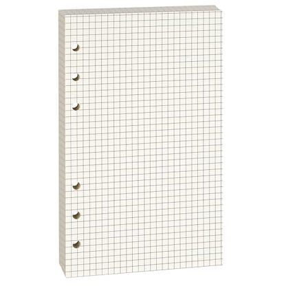 Beige A6 6-Hole Grid-Ruled Loose Leaf Refill Paper(Pre-Punched)-Fits A6 6-Ring Binder, 100GSM Thick No Bleed-through Sheets, Double Sided Writing for Fountain Pen & Gel Pen - size: Grid-A6