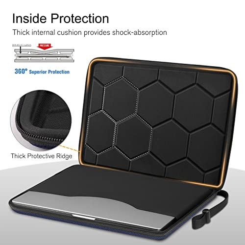FINPAC 15.6-inch Hard Laptop Sleeve Case Compatible with 15.6 Inch Acer Aspire, Shockproof Computer Carrying Case for HP Dell Razer Samsung Laptop Chromebook, Navy - color: Navy, size: 15.6-inch Laptop/Chromebook