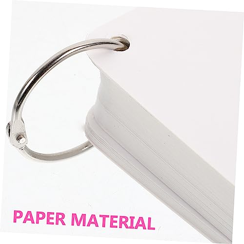 Tofficu 200 Pack Blank Flash Cards with Binder Rings Pre-Hole Punched Index Notecards for Studying DIY Memo Cards for School Learning and Office Use