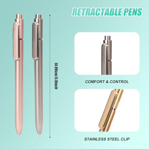 10 Pcs Black Gel Pens 0.5mm Gel Ink Pens Bulk Fine Point Quick Drying Pens | Smooth Writing, Retractable Roller Ball Gel Pen,Color ABS Case with Pocket Clip for Office Back-To-School Season - color: Multicolor