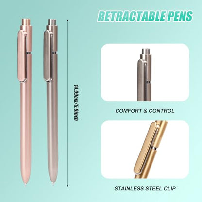 10 Pcs Black Gel Pens 0.5mm Gel Ink Pens Bulk Fine Point Quick Drying Pens | Smooth Writing, Retractable Roller Ball Gel Pen,Color ABS Case with Pocket Clip for Office Back-To-School Season - color: Multicolor