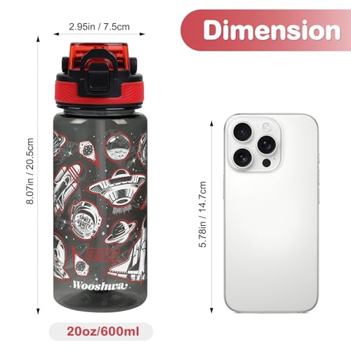 Water Bottles, BPA Free Water Bottle with Straw and Handle, Sports Drinks Bottle, Personalised Cup - color: Spacecraft, size: 20 Ounces