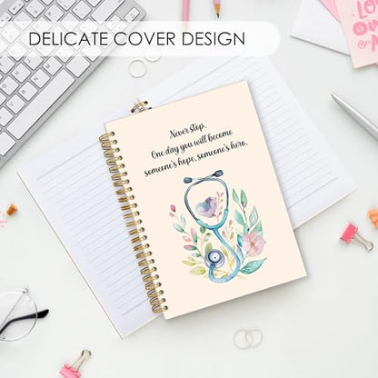 Nurse Spiral Notebook Gifts, Nursing School Student Hardcover Lined Notebooks Journal for Office Work, Future Nurse RN Appreciation Thank You Gifts for Nurses Week Notebook A5 5.5x8.3 - color: nurse-B
