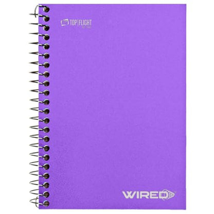 Top Flight Wired Personal Wirebound Notebook, 100 Sheets, College Rule, 7 x 5 Inches, 1 Notebook, Cover May Vary (33185)