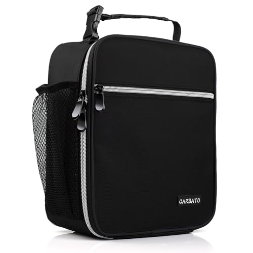 Lunch Bag, Durable Insulated Lunch Box Reusable Adults Tote Bag Lunch Bag Durable Reusable for Adults (Black-White) - color: Black-White