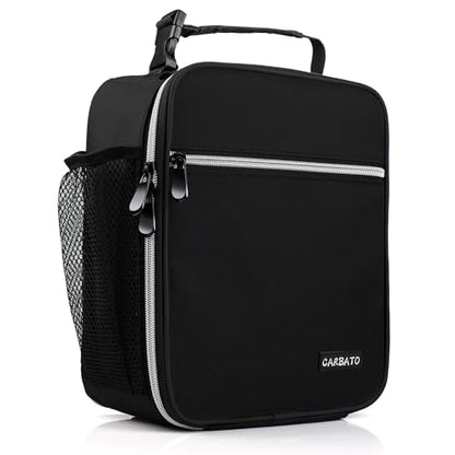 Lunch Bag, Durable Insulated Lunch Box Reusable Adults Tote Bag Lunch Bag Durable Reusable for Adults (Black-White) - color: Black-White