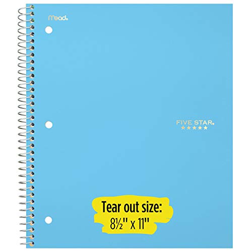 Five Star Spiral Notebook, 1 Subject, College Ruled Paper, 100 Sheets, 11" x 8-1/2", Yellow (73475) - color: Yellow