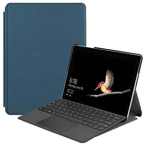 Gylint Case for Surface Go 4 2023 /Go 3 2021 /Go 2 2020 /Surface Go 2018, Slim Fit Leather Smart Case Cover with Pencel Holder for Microsoft Surface Go Blackish Green - color: Blackish green