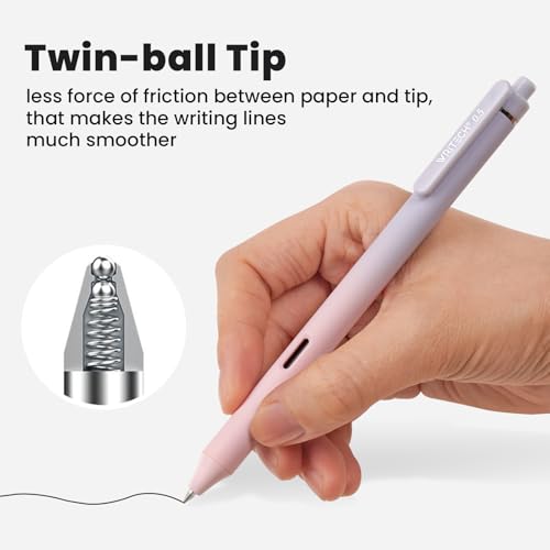 WRITECH Gel Pens Fine Point: 0.5mm Black Ink Retractable 4ct Smooth Writing No Bleed with Aesthetic Gradient Color Pen Barrel for Journaling Note Taking Sketching - color: 4 Pcs Gradient Black Ink