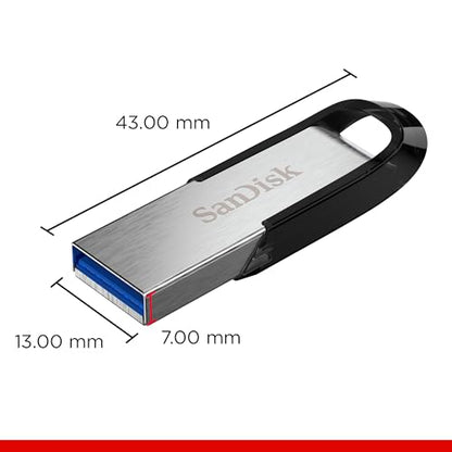 SANDISK 256GB Ultra Flair USB 3.0 Flash Drive, SDCZ73-256G-G46, Black - size: 256GB