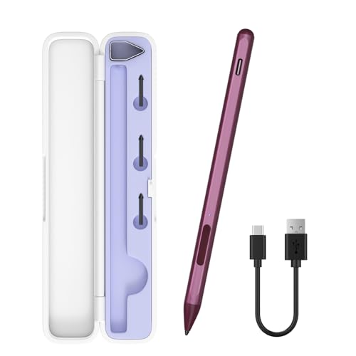 Stylus for ASUS Zenbook Flip/Pro/ASUS Vivobook Flip/Pro/Duo/Notebook, MPP 2.0 Tilt-Active Pen with 4096 Levels of Pressure Sensitivity, Convenient Storage Case, Supports Type-C Fast Charging (Red) - color: Red, size: ASUS