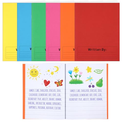 Henoyso 6 Pcs 9.8″ X 7.5″ Primary Composition Notebook K-2 Primary Journal, Notebook for Kids Supplies, Bulk Blank Writing Book for Kid to Write Draw Journal 60 Page (Colorful) - color: Colorful, size: 9.8″ X 7.5″