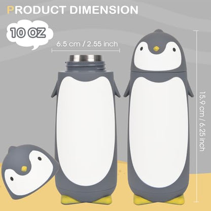 Penguin Insulated Water Bottle - Stainless Steel Vacuum Double Walled Bottle Flask Travel Mug for Kids, Students, 9.6oz, Grey - color: Gray