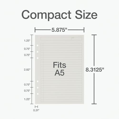 Oxford A5 Refill Paper, 6 Ring Lined Paper with Boxes for To Do Lists, 120 Sheets, 6 x 8.25 Inches, Notebook, Bullet Journal and Planner Inserts (1016732) - size: A5 Refill - To Do Lists