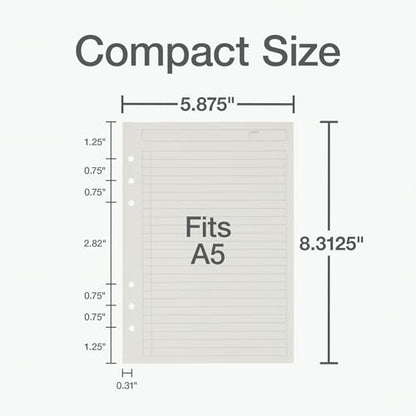 Oxford A5 Refill Paper, 6 Ring Lined Paper with Boxes for To Do Lists, 120 Sheets, 6 x 8.25 Inches, Notebook, Bullet Journal and Planner Inserts (1016732) - size: A5 Refill - To Do Lists