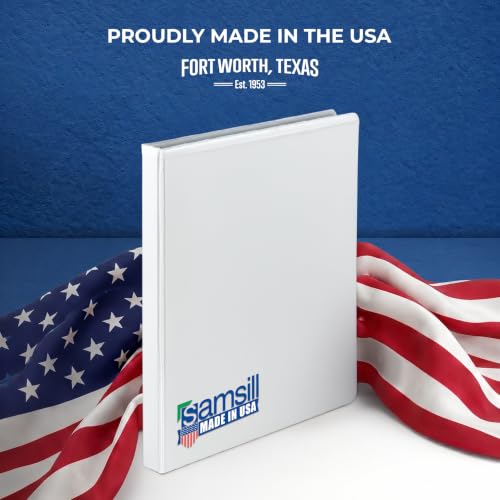 Samsill 0.5 Inch 3 Ring Binder, Economy Round Ring, Clear View Cover, 100 Sheet Capacity - for School, Home, Office - White, 6 Pack - color: White, size: 6-Pack, style: 0.5-Inch