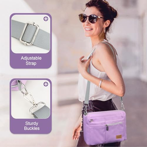 TiMOVO 9-11" Anti-Theft Tablet Sleeve with Strap for iPad, Purple | Anti-Theft Design Tablet Bag with Shoulder Strap, Fits iPad 10.9"/10.2", Air 11/5th/4th Gen 10.9", Galaxy Tab A9+ 11" - color: Purple