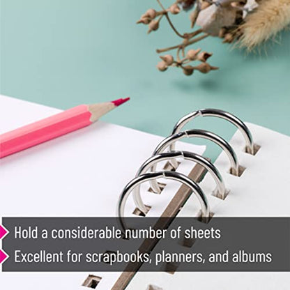 Mr. Pen- Loose Leaf Binder Book Rings, 1 Inch, 40 Pack | Metal Binder Rings for Index Cards, Keychains, School, Home, Office, Silver - color: Silver, size: 1", 40 Pack