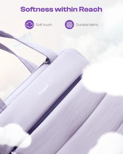 Puffer Zipper Binder 3 Ring with Pencil Pouch, 3" D-ring Binder with Zipper and Shoulder Strap, 600 Sheets Capacity Zip Up Binder with 15.6" Laptop Pocket, Binder Bag for School College Office, Purple - color: Purple