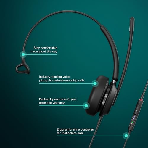 EPOS Impact 730T Mono Wired USB C and USB A Headset for PC with Noise-Canceling Mic, Microsoft Teams Certified, in-Line Controls, Comfortable Fit, Ideal for Office Calls, Remote & Hybrid Work - style: Wired, USB-C Mono, with Microsoft Teams Certification