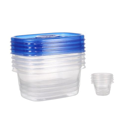 Glad GladWare To Go Snack Food Storage Containers with Lids, Medium Rectangle BPA Free Plastic with Built-In Dressing Cup for Salads and Snacks, Microwave Dishwasher Safe, 24 Oz, 4 Count - size: 24 oz - 4 Count, style: Rectangle
