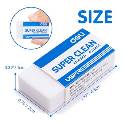 Deli Pencil Erasers, Pencil Eraser, 72 Pack, White Erasers, Erasers for Drawing, Kids, Artist, White, Large - size: 72 PACK