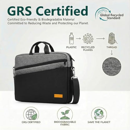 bagasin 17 17.3 inch Laptop Computer PC Shoulder Bag Carrying Case, Water-Repellent Fabric Briefcase, Lightweight Toploader, Business Casual or School - color: Grey, size: 17-17.3