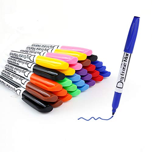 Volcanics Dry Erase Markers Low Odor Fine Whiteboard Markers Thin Box of 125, 10 Colors - color: 10 Colors - Assorted, size: 1 Count (Pack of 125)