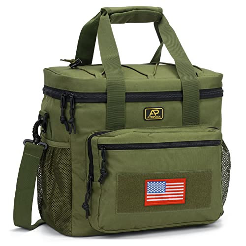 Lunch Box for Men, 22L Leakproof Tactical Lunch Bag Large Cooler for work | Adjustable Shoulder Strap,MOLLE Webbing Leakproof Insulated Large Lunch Cooler,Adult Meal Water-Resistant Lunch Pail for Men - color: Green, size: Large