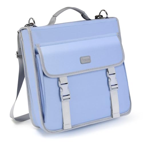 3" D-ring Zipper Binder with 700+ Sheets Capacity | 3-ring Zip Up Binder with Shoulder Strap for School, College, Office, Compatible with 13" MacBook/Tablet (Light Blue) - color: Light Blue