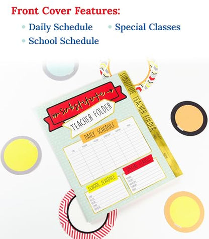 Carson Dellosa 6-Pack Substitute Teacher Folder, Schedules | Routines, Procedures, Classroom Management, Contact Information, and More With Pockets, Desk Organizer School Supplies - size: 6 Pack