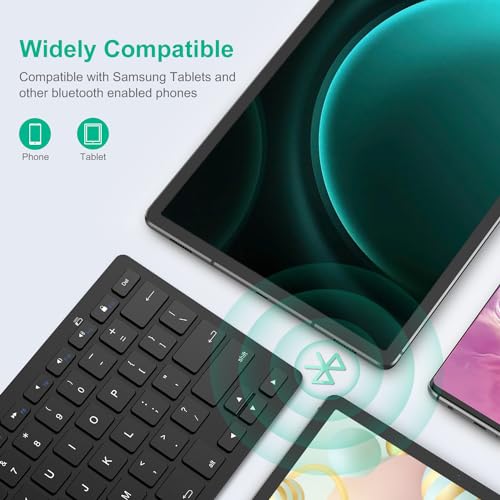SPARIN Bluetooth Keyboard for Samsung Galaxy Tab A11+/A9 Plus/S11/S10 FE/S10+/S6 Lite and Other Android Tablet, Wireless Keyboard for Samsung Models/Windows/PC/Phone, Lightweight, Ultra-Slim - color: Black