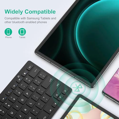 SPARIN Bluetooth Keyboard for Samsung Galaxy Tab A11+/A9 Plus/S11/S10 FE/S10+/S6 Lite and Other Android Tablet, Wireless Keyboard for Samsung Models/Windows/PC/Phone, Lightweight, Ultra-Slim - color: Black