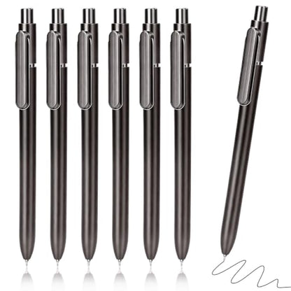 12 Pcs Black Gel Pens 0.5mm Retractable Pen, Gel Ink Pens Bulk, Gray | Quick Drying Fine Point Pens Smooth Writing, ABS Case with Pocket Clip Perferct for Office,Back to School - color: Black, size: 1 Count (Pack of 12)