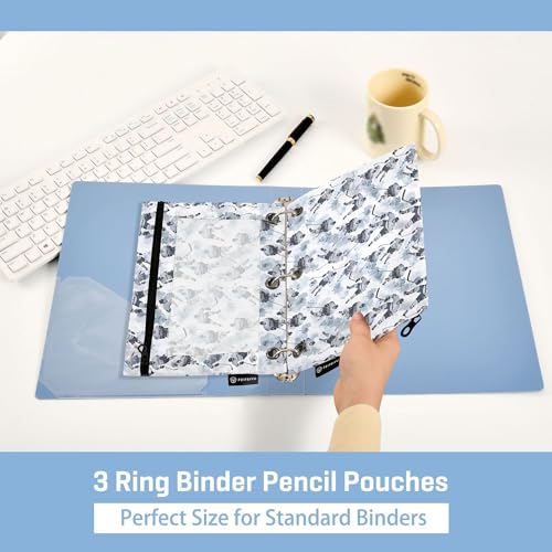 Hockey Player Binder Pouches 3 Ring for Boys Girls School Office College Supplies Slapshot Sports Ice Ball Pencil Pouches Case Bag with Clear Window and Zipper 2 Pack - color: Hockey