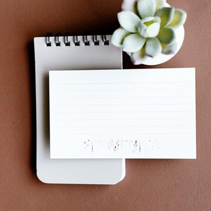 Wild Flower Index Cards by Pure Print and Design | Floral Flash Cards Perfect For Study Sessions & Learning | 100 Cards of Premium Quality with 5 Different Designs | Wild Flower | 3x5 inches - color: Wild Flower