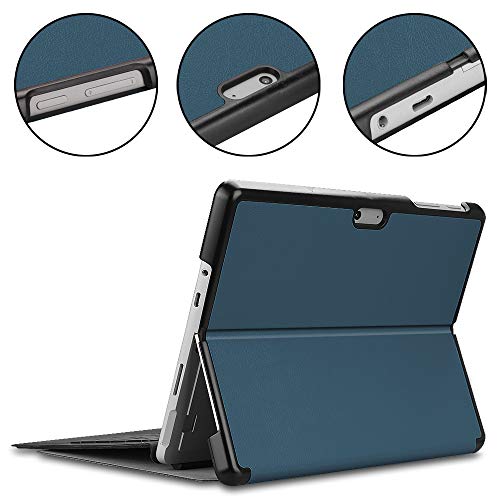 Gylint Case for Surface Go 4 2023 /Go 3 2021 /Go 2 2020 /Surface Go 2018, Slim Fit Leather Smart Case Cover with Pencel Holder for Microsoft Surface Go Blackish Green - color: Blackish green
