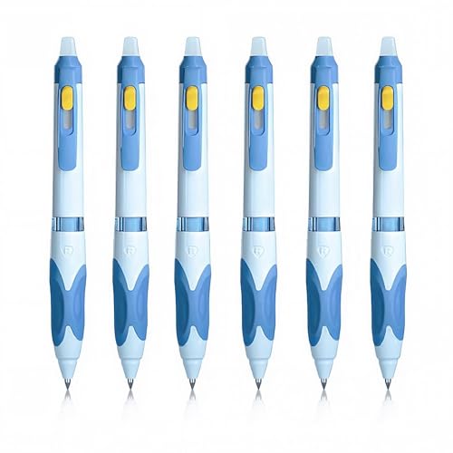 M&G 6 PCS Erasable Pens, 0.5mm Blue Ink Erasable Gel Pens, Fine Point Retractable Pens Make Mistakes Disappear, Premium Comfort Grip Note Taking and Crossword Puzzles - color: blue ink