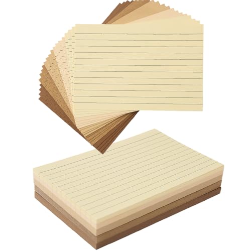 100 Sheets 4x6 Colored Ruled Note Cards Index Cards, 5 Brown | 250 GSM Heavy Flashcards for To Do List Cards, Accounting - color: 5 Brown, size: 4x6