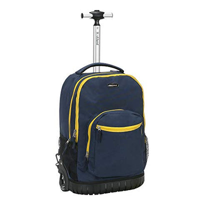 Rockland Single Handle Laptop Rolling Backpack, 19", Navy - color: NAVY