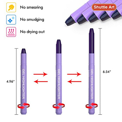 Shuttle Art 5 Pack Purple Gel Highlighters,Bible Highlighters,No Bleed Through, Bible Journaling Supplies,Great for Journaling, Highlighting and Studying - color: Purple
