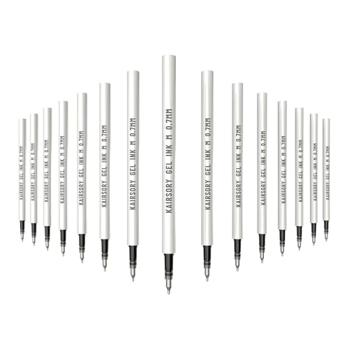 Black Gel Pens, Retractable Gel Ink Refills Bulk for Twist Pens, Fine Point 0.7mm Ink, Smooth Writing Retractable Click Refills(15 Pcs Pen Refills-Black Ink-0.7mm) - style: 15 Pcs Black Ink refills-0.7mm