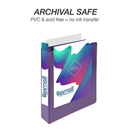 Samsill Durable 1.5 inch 3 Ring Binder, D Ring Binder, 100% Recycled Chipboard, Purple - color: Purple, size: 1 Pack, style: 1.5 Inch