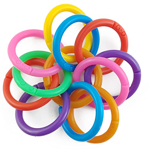 TIHOOD 210-Piece Multi-Color Plastic Binder Rings - Flexible for Cards, Documents, and Swatches - 7 Colors (20 mm)