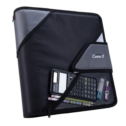 Case-It The Open Tab Secure Seal 2-Inch Binder, 5-Color Tabbed Expanding File, S-826-A Jet Black, 4 Pack - color: Jet Black, size: 4 Pack