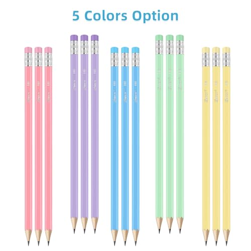 ZWlOT Wood-Cased Pencils, Pre Sharpened Pencils, 350 Count #2 HB Pencil with Eraser Bulk, School Classroom Teacher Supplies Gifts - style: 350 Count Pastel