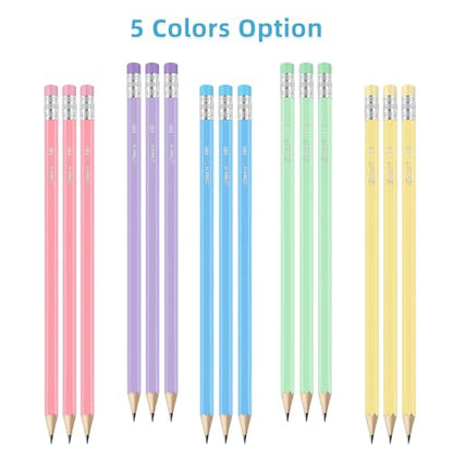 ZWlOT Wood-Cased Pencils, Pre Sharpened Pencils, 350 Count #2 HB Pencil with Eraser Bulk, School Classroom Teacher Supplies Gifts - style: 350 Count Pastel
