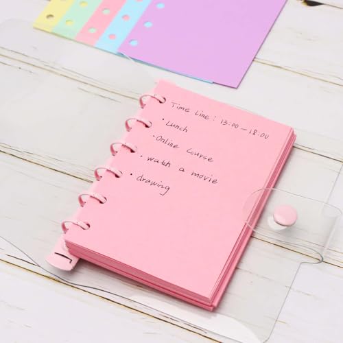 AxeWoodz A7 Colorful Refill Paper 250 Sheets Blank Loose Leaf Papers 5 Light Colors 6 Hole Notebook Refills 6 Ring Binder Filler Paper - color: Light Color
