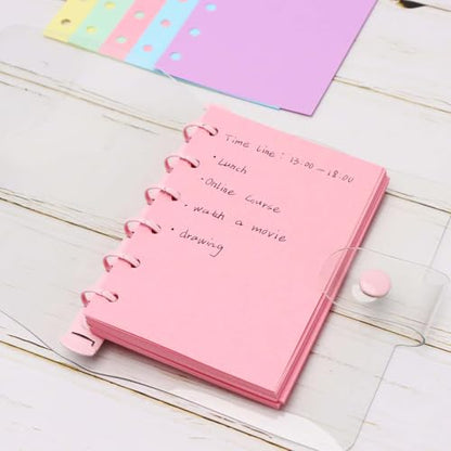 AxeWoodz A7 Colorful Refill Paper 250 Sheets Blank Loose Leaf Papers 5 Light Colors 6 Hole Notebook Refills 6 Ring Binder Filler Paper - color: Light Color